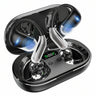 Wireless earbuds with charging case on a white background